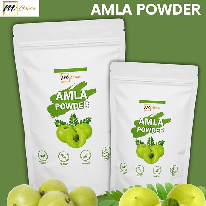 mGanna 100% Natural Amla/Indian Gooseberry/Emblica Officinalis Powder for Skin, Hair and Health Care 100 GMS / 0.22 LBS