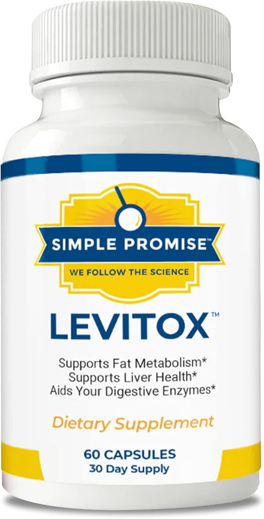 Simple Promise Levitox - Liver Detox Supplement with Milk Thistle, Dandelion Root and Artichoke Extract - Supports Liver Health, Metabolism and Digestion - 60 Capsules