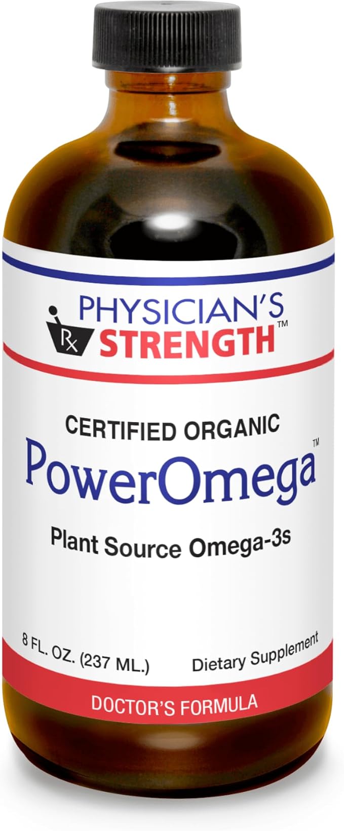 Physician's Strength PowerOmega - 8 fl oz - Plant Source Omega-3s - Certified Organic - 48 Servings
