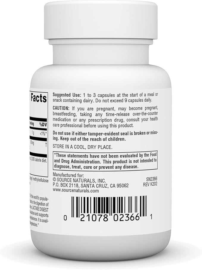 Source Naturals, Inc. Lactase Digest* - 45 VegCap