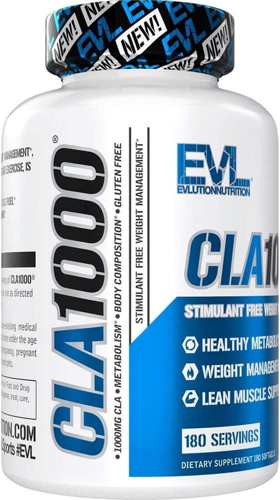 Conjugated Linoleic Acid CLA Pills - CLA 1000mg Diet Pills to Support Weight Loss Fat Burning Lean Muscle and Faster Metabolism - Stimulant-Free CLA 1000mg Safflower Based Fat Loss Support Pills - 180