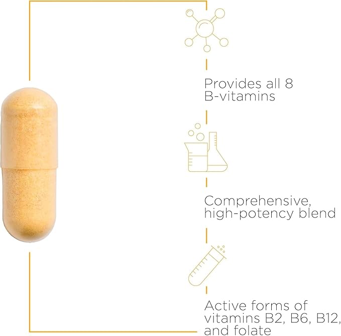 Integrative Therapeutics Active B-Complex - Energy Metabolism Support* - B-Complex Vitamin Supplement with 8 B-Vitamins, Vitamin B12, Folate, Choline - 60 Capsules