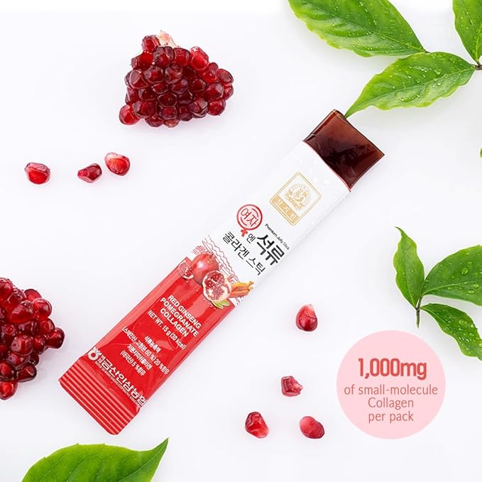 Korean Beauty Baekje Geumsan Women's Pomegranate Collagen Jelly Stick 5.1oz / 6 Count (1 Pack)
