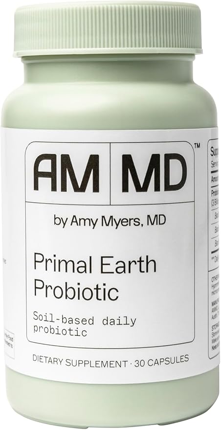 Amy Myers MD Prescription Strength Soil Based Probiotic Three Strains - Primal Earth SBO Probiotics for Normal Bowel Pattern & Healthy GI Microflora - Supports Stomach Discomfort, Bloating and Nausea