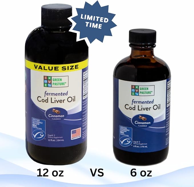 Green Pasture - Fermented Cod Liver Oil Liquid -12oz. Cinnamon