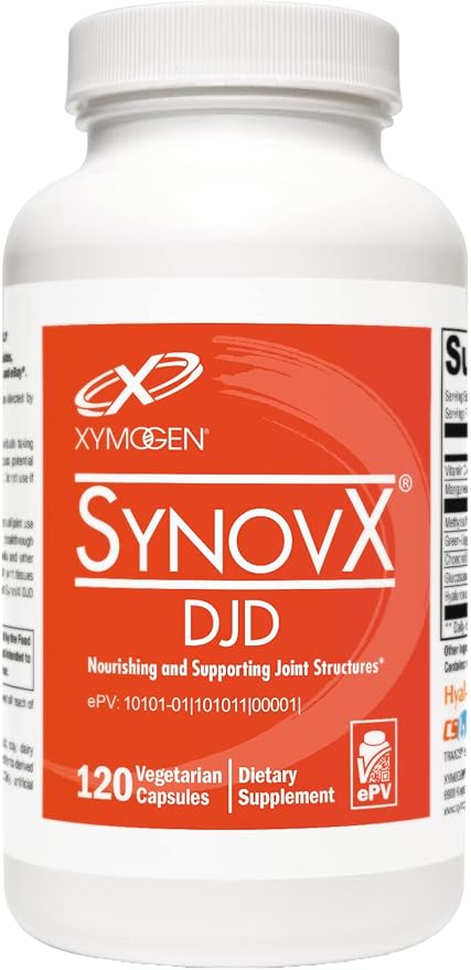 XYMOGEN SynovX DJD - Helps Maintain Healthy Joints + Provides Joint Tissue Building Blocks with MSM, Green-Lipped Mussel, Chondroitin Sulfate, Glucosamine Sulfate, Hyaluronic Acid (120 Capsules)