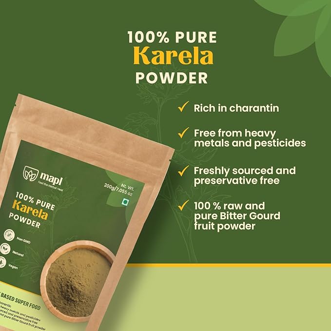 MAPL Bitter Melon Gourd (Karela) Powder 7.05 Ounces – A Versatile Herbal Powder for Daily Wellness, Digestive and Dietary Support