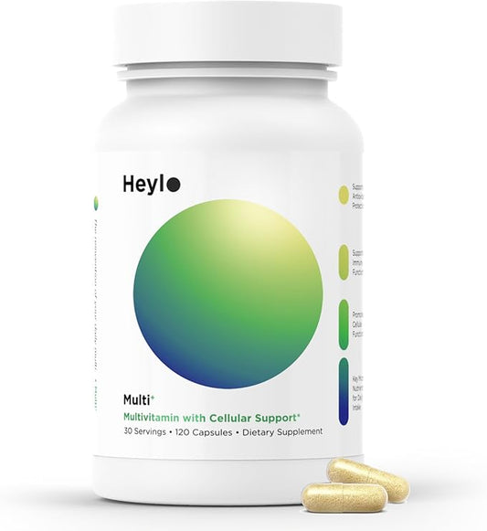 Heylo Multi+ Advanced Multivitamin Supplement – Boosts Energy, Enhances Immune Support, Provides Antioxidant Protection, Promotes Detoxification, with Vitamins, Minerals, Phytonutrients, 120 Capsules