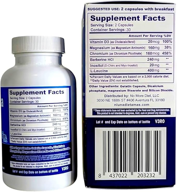METFORMINA Natural - Weight Loss Aid - Metabolism Support - Dr Salomon (60 Capsules)