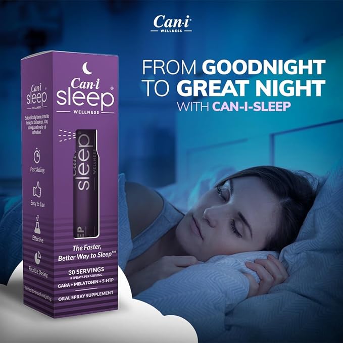 Sleep Fast & Longer 6-Pack | 180 Servings | Natural Vitamin Spray Sleep Aid with Melatonin, GABA, & 5-HTP | Multivitamin for Adults, Rejuvia Sleep through the Night by Can I Wellness