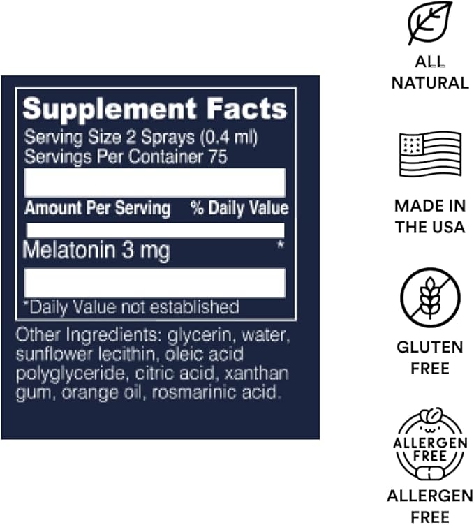 Sweet Dreams Liposomal Melatonin Spray | Fast Acting Bedtime & Jet Lag Sleep Spray for Adults | Liquid Melatonin for Sleep | 1fl. oz