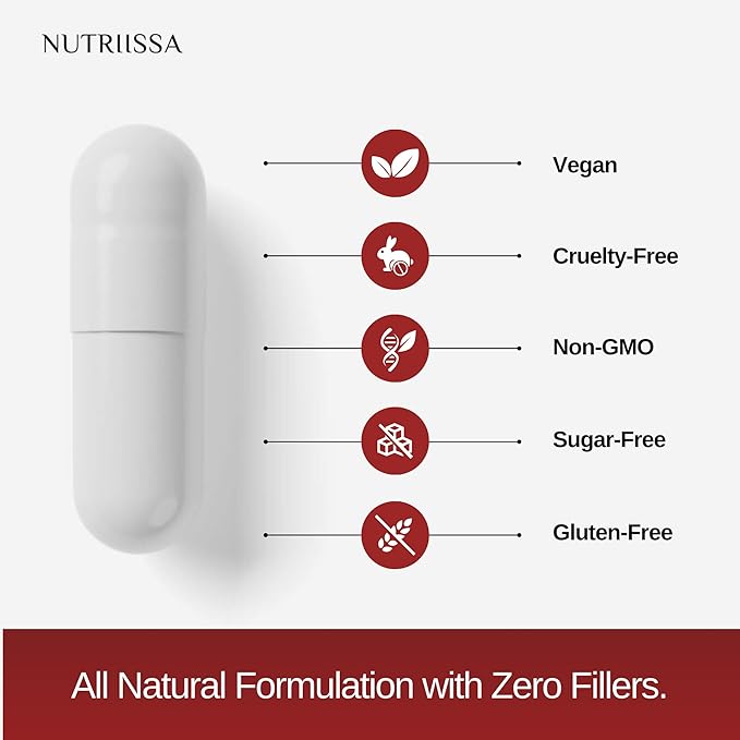 Nutriissa Urolithin A 1000mg - Advanced Cellular Rejuvenation, Muscle Strength - EPEB Certified for Purity & Potency - Vegan, 120 Capsules