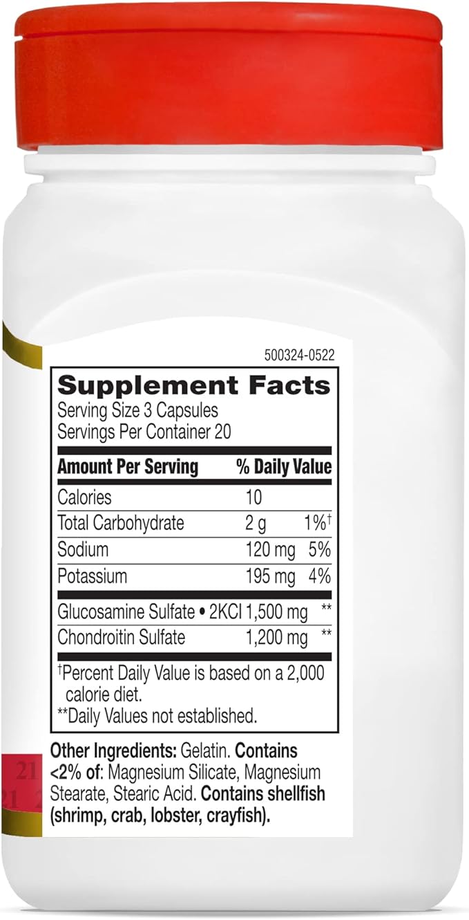 21st Century Glucosamine Chondroitin 500/400mg - Double Strength, cp 60 Count
