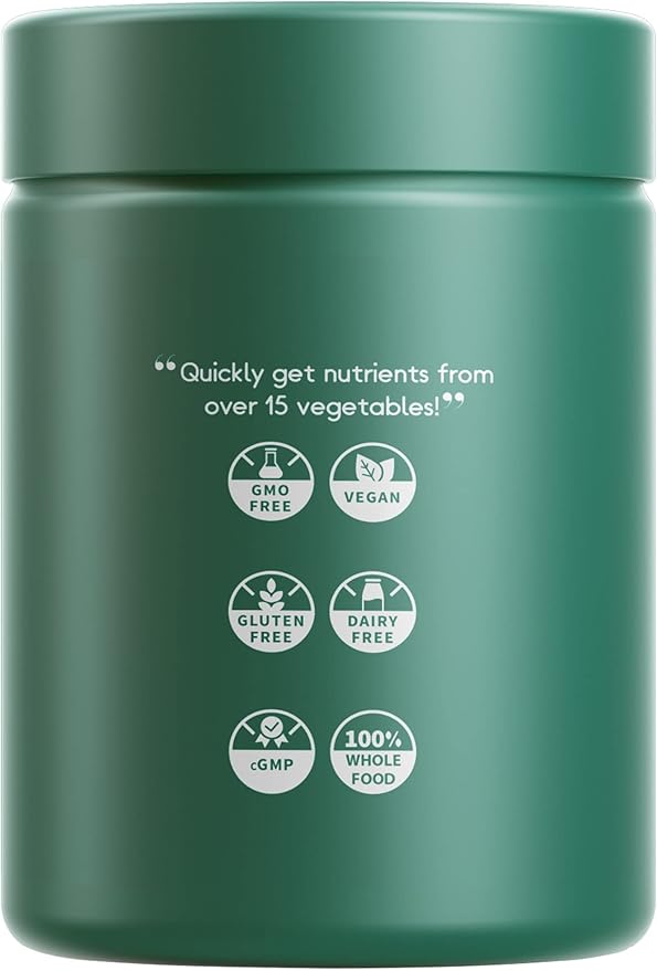 Codeage Instantfood Easy Veggies, Over 15 Vegetable Powders Equivalent All-in-One, Daily Vegan Blend, Whole Food Greens Vitamins Supplement Capsules, Phytonutrients Multivitamin, Non-GMO, 90 Capsules