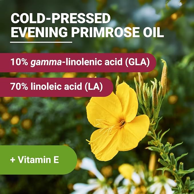 New Roots Evening Primrose Oil Supplement from Cold Pressed Oil - 500 mg (90 Softgels), High GLA Content Supports Women’s Health | Clear, Radiant Skin Support