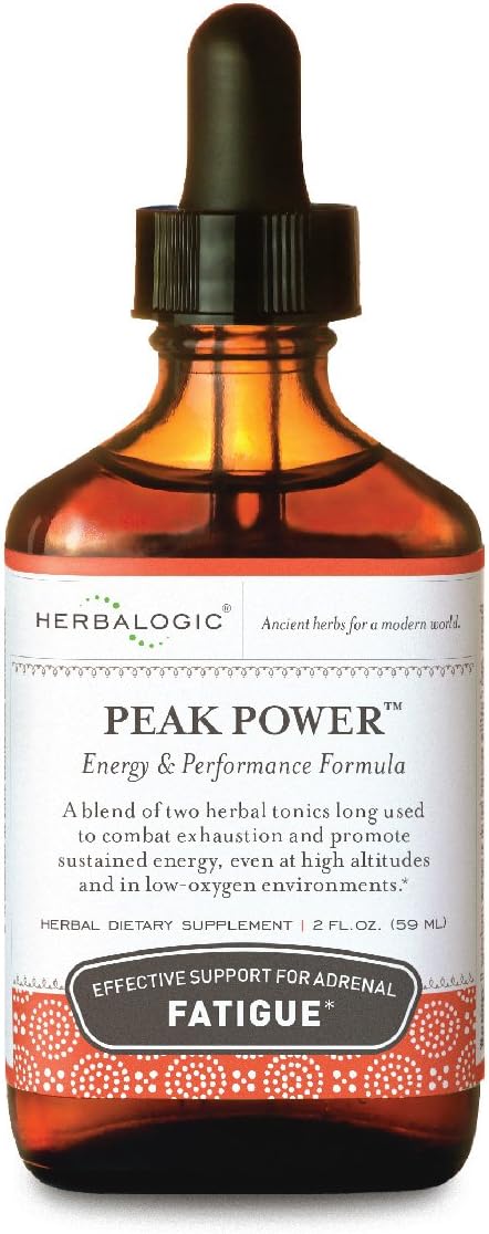 Peak Power Liquid Herb Drops - Stimulant-Free Natural Energy Formula to Combat Adrenal Fatigue & Improve Physical Stamina - Contains American Ginseng & Astragalus - 2 Fl. Oz.