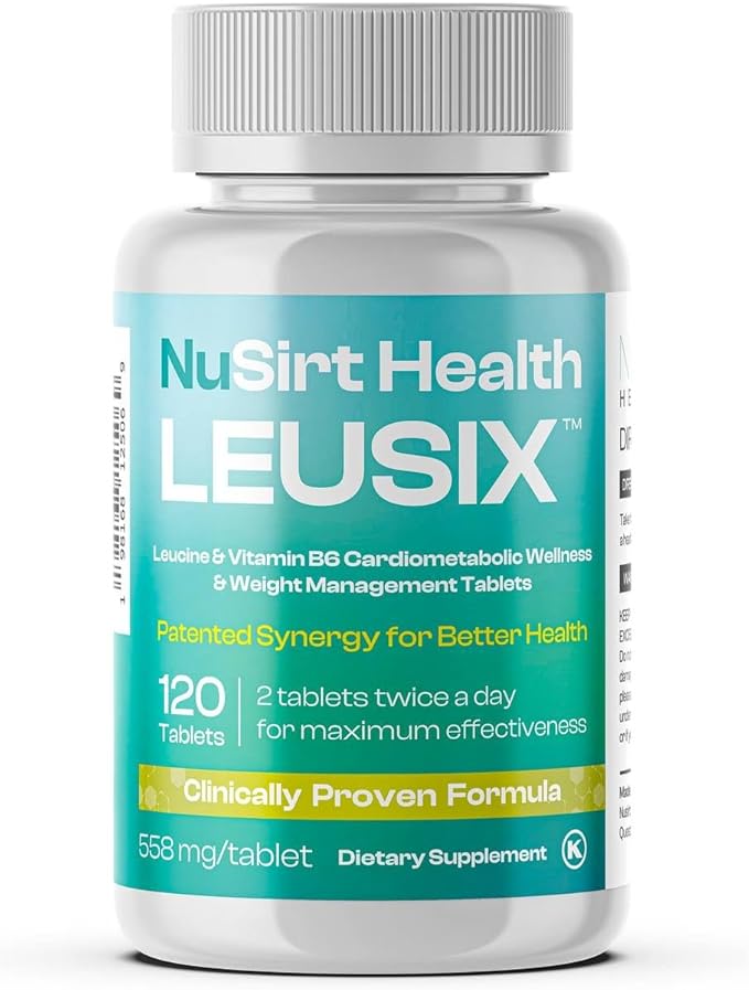 LEUSIX® Weight Management Supplement – Patented Leucine + Vitamin B6 Formula – Supports Metabolism, Fat Utilization & Lean Muscle – 120 Tablets (1-Month Supply)