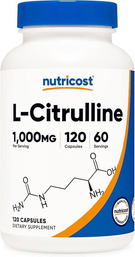 Nutricost L-Citrulline 500mg, 120 Capsules - Gluten Free, Non-GMO, 1000mg Per Serving (60 Serv)