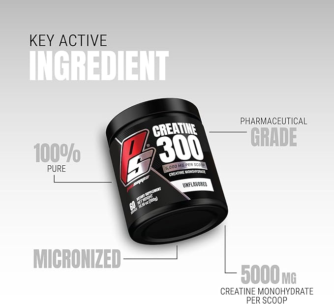 PROSUPPS Creatine Monohydrate Powder for Men & Women, Unflavored - 5000,mg of Micronized Creatine - Gym Workout Supplement for Muscle Gain & Recovery - Sugar-Free, Soy & Gluten-Free - 60 Servings