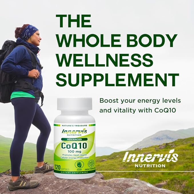 CoQ10 100mg 120 Softgels Promote Heart Health Energy Production Powerful Antioxidant Supplement