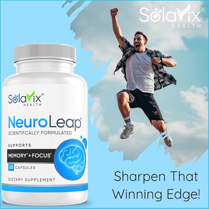 NeuroLeap Premium Nootropic Brain Health Supplement | US-Made | Supports Memory, Focus, Clarity, Energy | Easy-to-Swallow | Bacopa Monnieri, Lion's Mane, Rhodiola Rosea, Ginkgo, Ginseng |60 Count