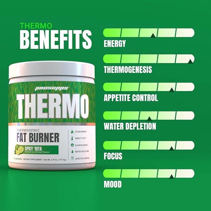 PROSUPPS Thermogenic Fat Burner Powder, Spicy Rita - Weight Loss & Metabolism Booster Pre Workout Supplement for Women & Men - Supports Appetite Control & Boosts Energy - Gluten-Free - 25 Servings