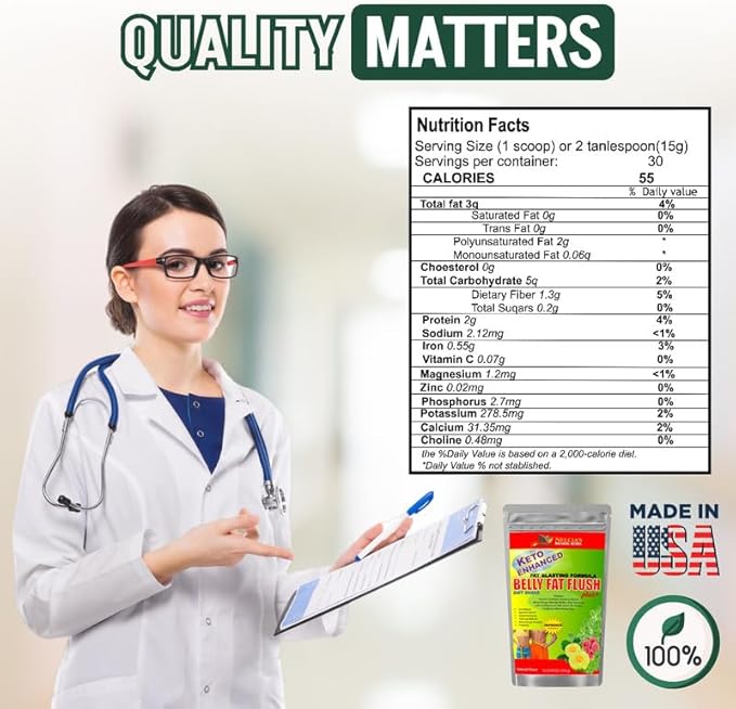 NELCIA'S NATURAL HERBS Belly Fat Burner for Men & Women | Probiotics & Appetite Suppressant for Weight Loss Supplement Powder| Metabolism Booster Raspberry Ketones, Green Tea|16 oz 30 Servings