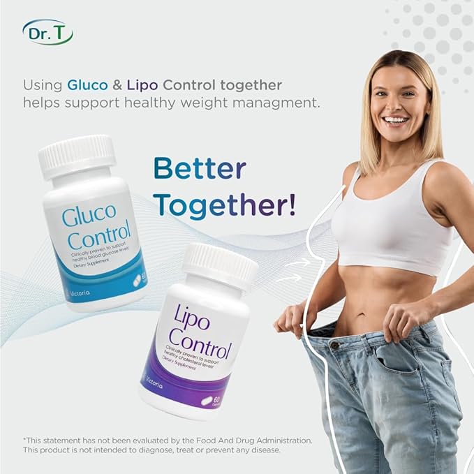 Dr. T Gluco Control Dietary Supplement - Garcinia Cambogia, Gymnema Sylvestre, White Kidney Bean Extract, Green Tea - 60 Capsules (1)