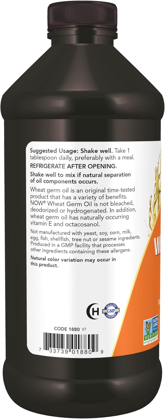 NOW Supplements, Wheat Germ Oil with Essential Fatty Acids (EFAs), Nutritional Oil, 16-Ounce (Pack of 2)