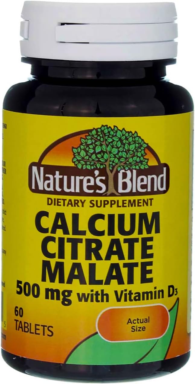 Nature's Blend Calcium Citrate Malate 500 mg Tabs, Unflavored, 60 Count