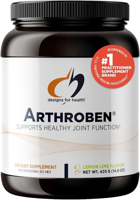 Designs for Health Arthroben Lemon Lime Flavor - Collagen Peptides Powder + Botanicals to Help Support Healthy Joints - Peptides Drink Mix, Non-GMO (30 Servings / 420g)