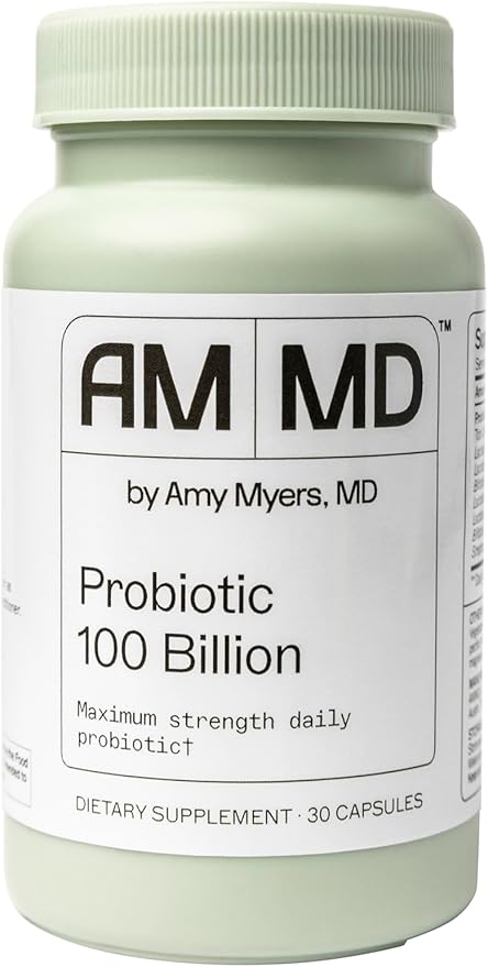 Dr. Amy Myers Best Probiotics 100 Billion CFU Per Capsule - for Women & Men - Powerful Combination of Doctor Approved Strains - Supports Healthy Digestion and Gut Microbiome - One Month Supply
