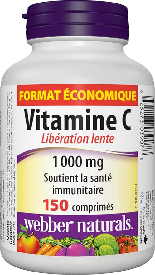 Webber Naturals Vitamin C Time Release 1000 mg, 150 Tablets
