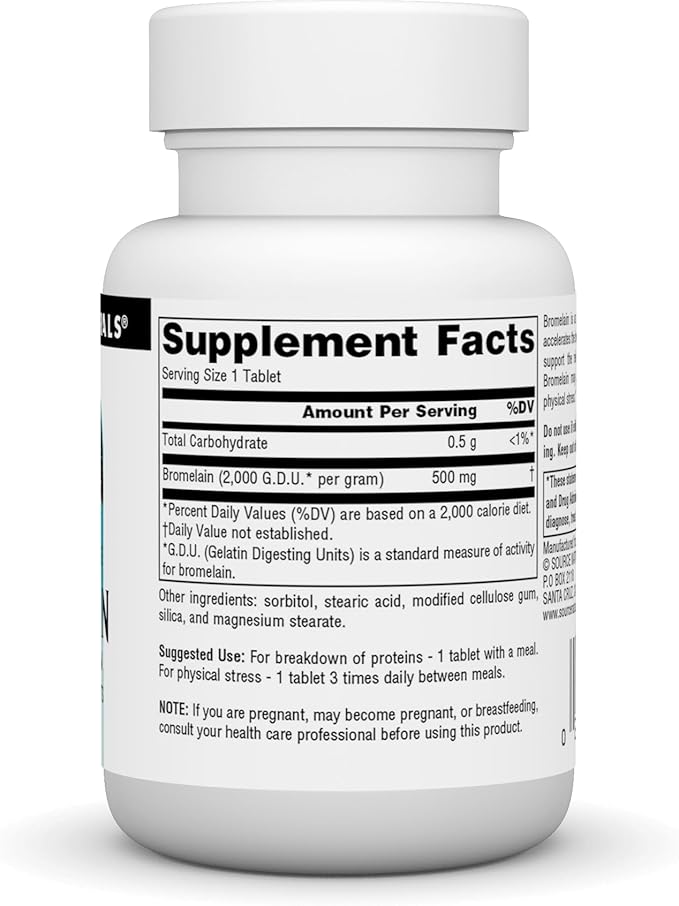 Source Naturals, Inc. Bromelain 500mg 2000GDU 30 Tablet
