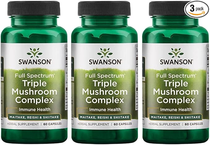 Swanson Full Spectrum Triple Mushroom Complex 60 Capsules (3 Pack)