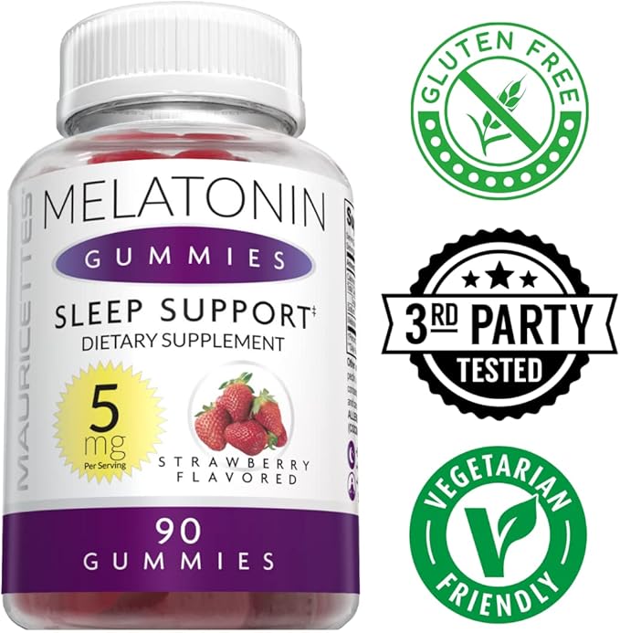 Melatonin Gummies for Kids and Adults - 5mg Sleep Support Aid for Better Sleeping Quality, Great-Tasting, Ideal for Children, Teens, and Adults 90 5 mg Gummy's