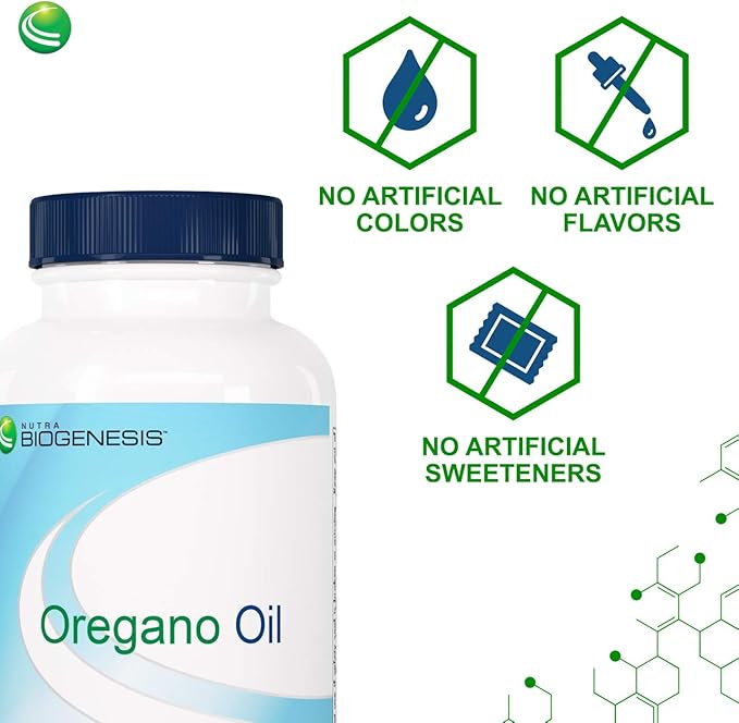Nutra Biogenesis Oregano Oil - Oil of Oregano Softgel Capsules with 70% Carvacrol, Natural Oregano Extract for Lung Health and Immune Support - 120 Softgels
