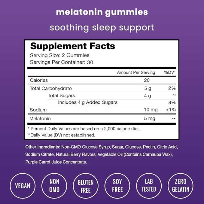 NutraChamps Melatonin Gummies for Kids & Adults, Natural Sleep Aid Drug-Free, Vegan Berry Flavor Kids Melatonin Gummy Supplement, 2.5mg, 5mg or 10mg Dose, Sleeping Pills Substitute