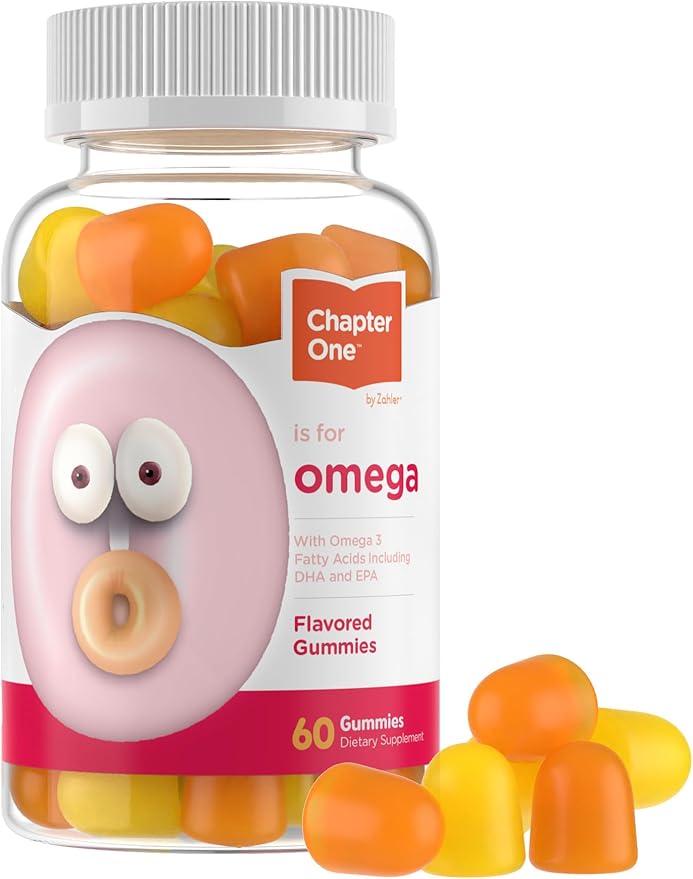 Zahler - Chapter One Omega 3 Gummies for Kids with No Fish Oil (60 Count) - Kosher Omega 3 6 9 Fatty Acids, EPA, DHA - Easy to Take Omega 3 Supplement for Healthy Growth, Development & Brain Function