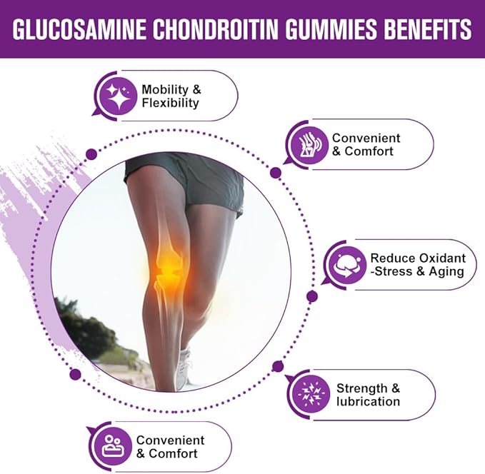 Glucosamine Chondroitin Gummies with MSM & Elderberry Extra Strength - Flexibility Support, Antioxidant Immune Support Supplement for Adults, Men & Women - 60 Chondroitin Gummies (2 Pack)