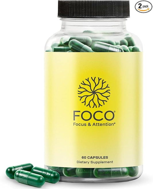 Think FOCO Capsules (13+) Focus Supplement for Teens & Adults - Natural Focus in 30 Minutes - Brain Supplements for Memory and Attention - Vegan Vitamin, Gluten Free Supplements, Non GMO Vitamins