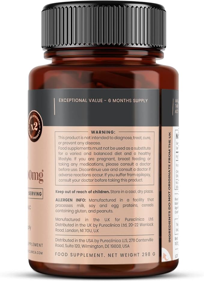 pureclinica High Strength 1500mg Glucosamine HCL & Chondroitin x 180 Tablets