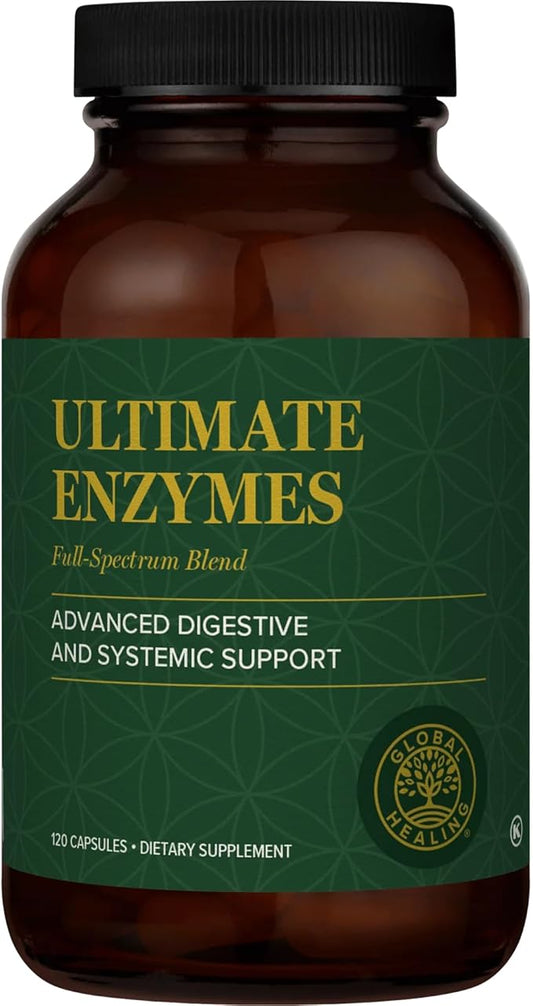 Global Healing - Ultimate Enzymes - Systemic & Digestive Enzymes Supplement for Healthy Digestion, Immune System Boost & Natural Gut Health, Digestive Enzyme for Women & Men, Lipase