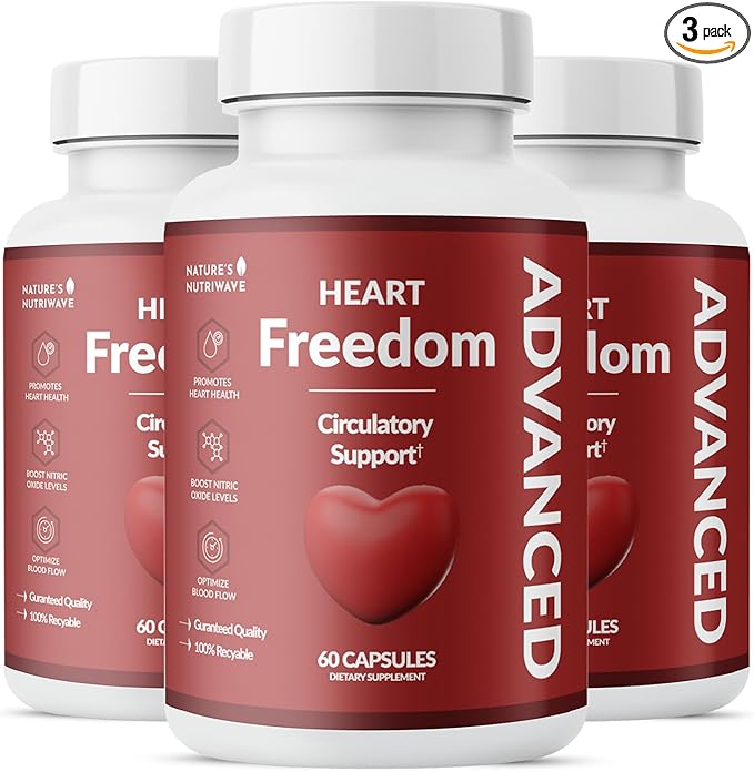 Heart Freedom - Plant-Based Supplement with Garlic, Hibiscus, and Hawthorn Berry | Non-GMO, Natural Ingredients | Made in USA, GMP-Certified | 60 Capsules, 3 Month Supply