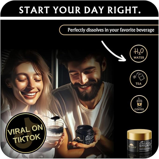 THE GOLD Shilajit Resin | Shilajit Pure Himalayan Organic Shilajit for Men & for Women Lab Test in USA Grade A+ All Natural Dietary Supplement with Fulvic Acid + Trace Minerals | 50 Grams 100 Servings
