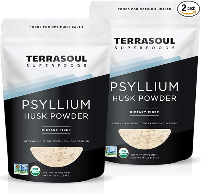 Terrasoul Superfoods Organic Psyllium Husk Powder, 2 Lbs (2 Pack) - Superfine Texture | High Purity | Keto Baking