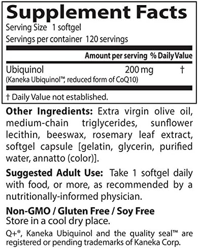 Doctors Best Ubiquinol, Reduced-Form Coenzyme Q1, Non-GMO, Gluten Free, Soy Free 120 Softgels