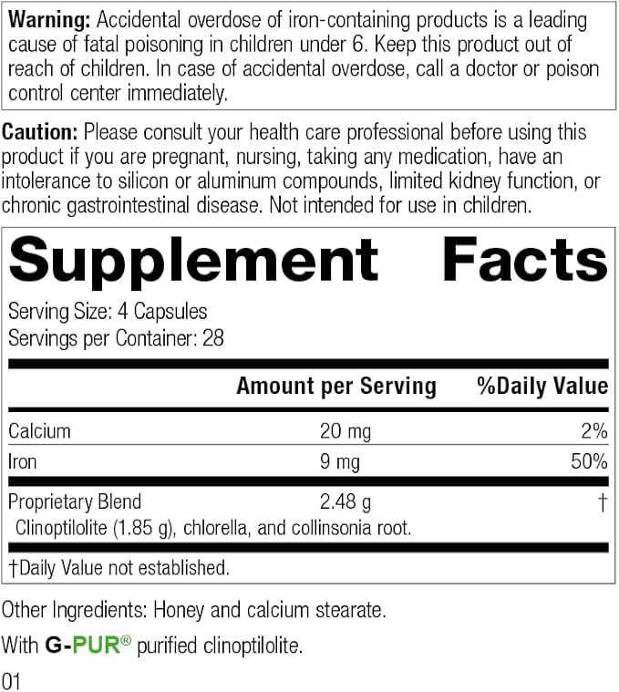 Standard Process Inc. GI Adsorb for Gastrointestinal Health and Elimination - Calcium, Iron, Clinoptilolite, Chlorella, Collinsonia Root Supplement- 112 Capsules