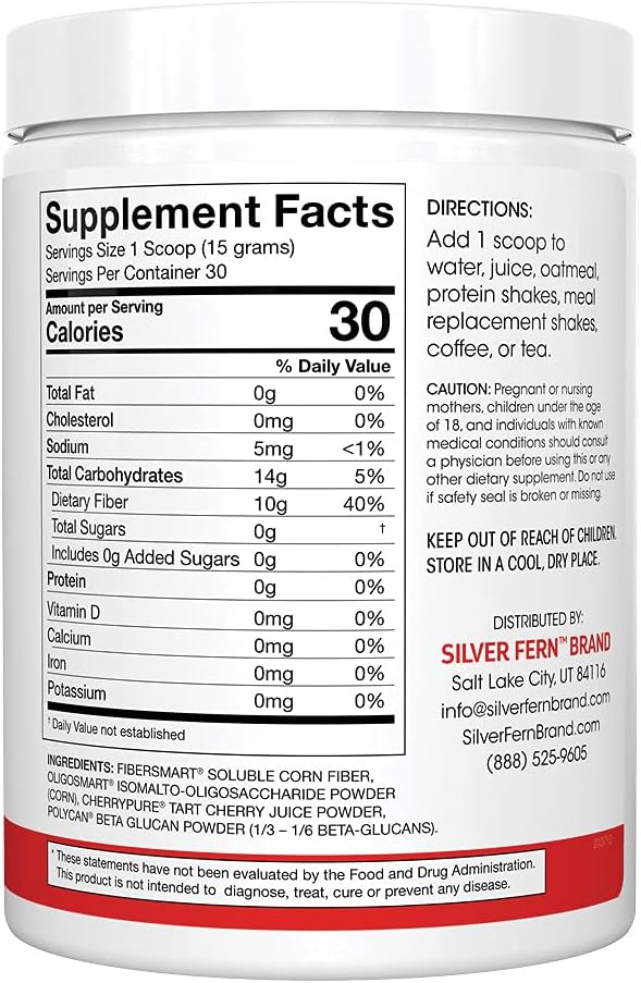 Tino High Fiber Supplement Powder - Non-GMO, Pre-Biotic, Water Soluble, Digestive Friendly, Powdered Mix - Add to Water, Juice, Shakes, Cereal & More (2 Canisters - 15.9 Oz. ea.)