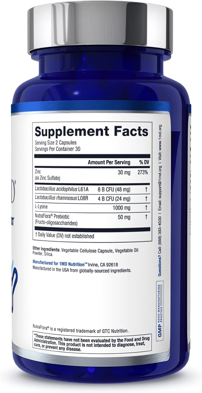 1MD Nutrition ImmunityMD - Immune Health Probiotic | Potent, Doctor-Selected Probiotic Strains with Prebiotic - Promote Overall Immune System Strength, Reduce Everyday Stress | 60 Capsules (2 Pack)